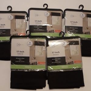 NEW BUNDLE OF 5 Black Curtain Valances